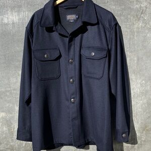 Rare! Pendleton Navy Wool/Cashmere Blend Shirt Jacket